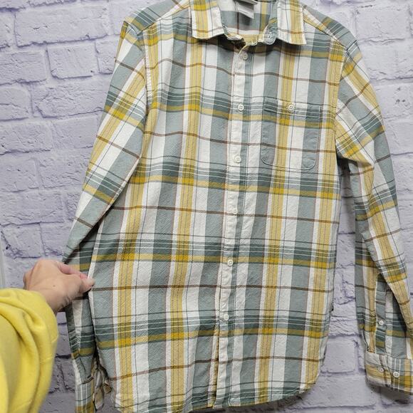 The North Face Hayden Pass Button Shirt Mens S Yellow Gray Plaid 100% Cotton - Picture 4 of 8